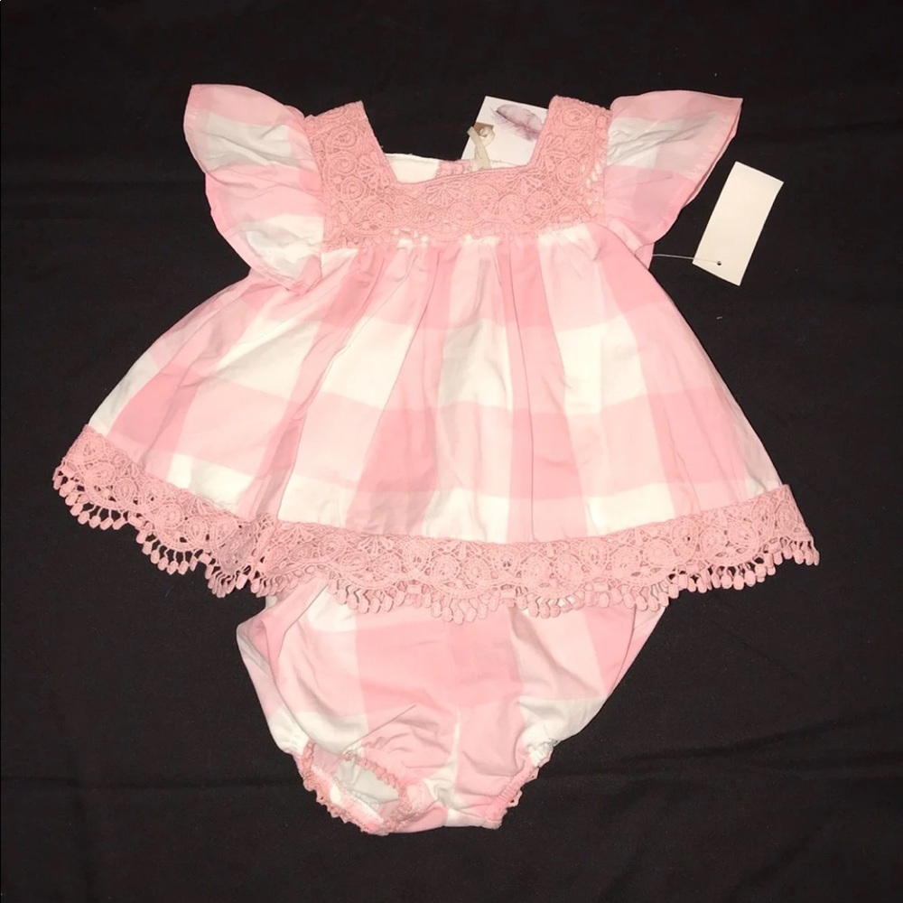 Pink and white plaid dress
